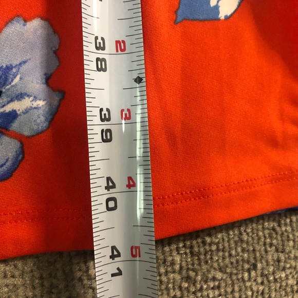 Tommy Hilfiger Dress Orange Floral Mini  sz 14 Sleeveless Zipper back - Picture 8 of 10